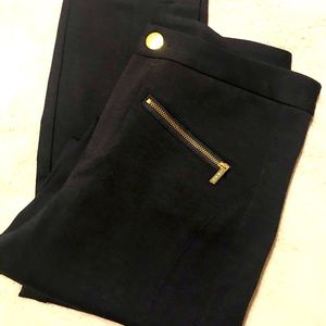 IMAN Black Ponte with dual slanted front zippers. Size 6 never worn